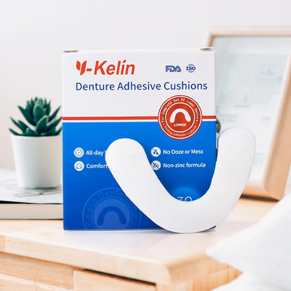 Y-Kelin Denture Adhesive Cushion 30/90/150 Pads / Pack Lower Natural Strong All Day Hold Comfort  Cushions