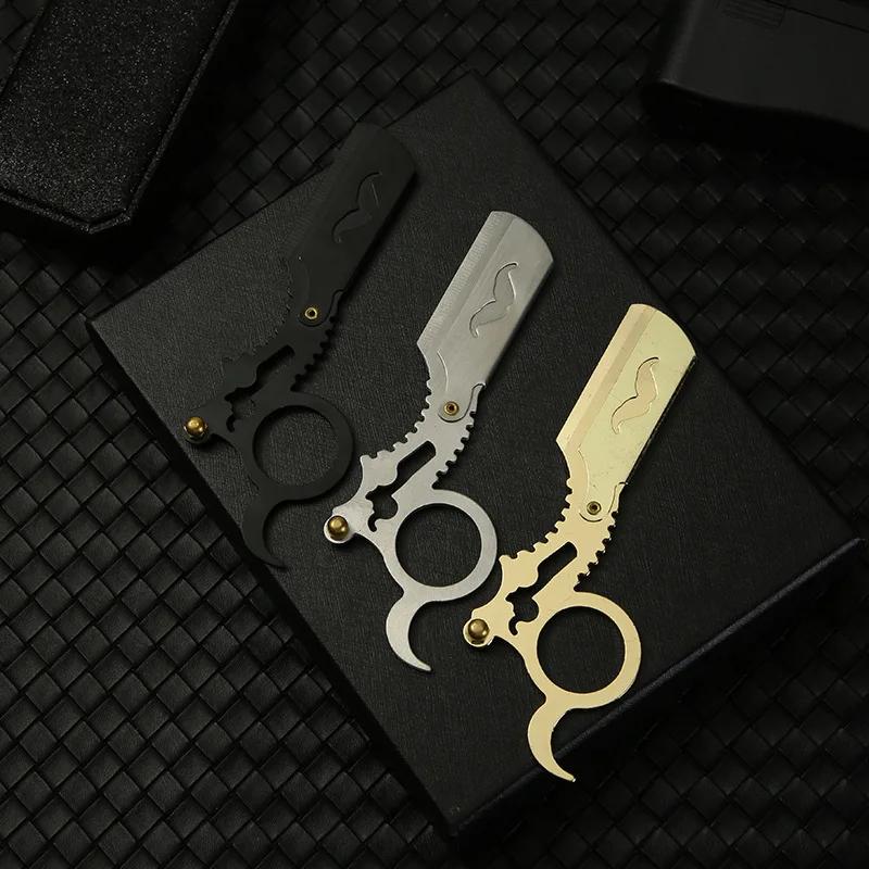 Stainless Steel Sharp Barber Razor Blade Straight Razor Tool Manual Shaver Professional Straight Edge Gift