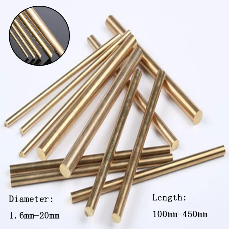 1/5/10pcs length 100-450mm 2/3/4/5/6/8-20mm DIY Hardware Brass Round Bar Rod Circular Wire Tube Modelmaking Brass Rod