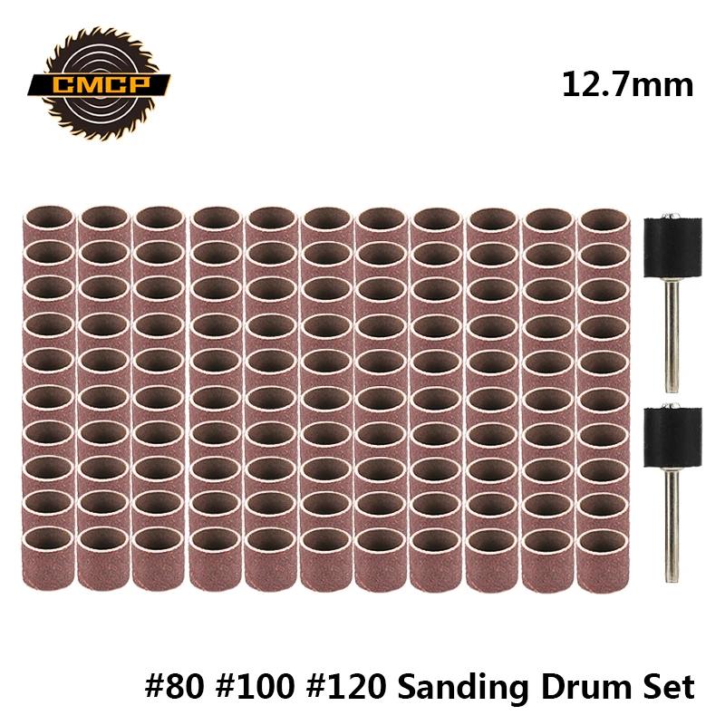 CMCP Sanding Drum Set Grit #80 #100 #120 Dremel With Sanding Mandrels Sanding Bands For Dremel Rotary Tools Abrasive Tools