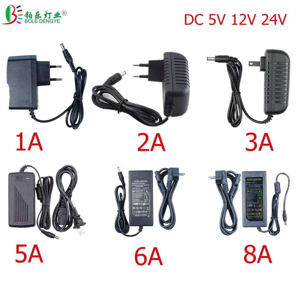 LED Power Adapter 5.5*2.1~2.5mm Female Connector AC 110V 220V To DC 12V 24V 5V Lighting Transformer For LED Strip CCTV Router