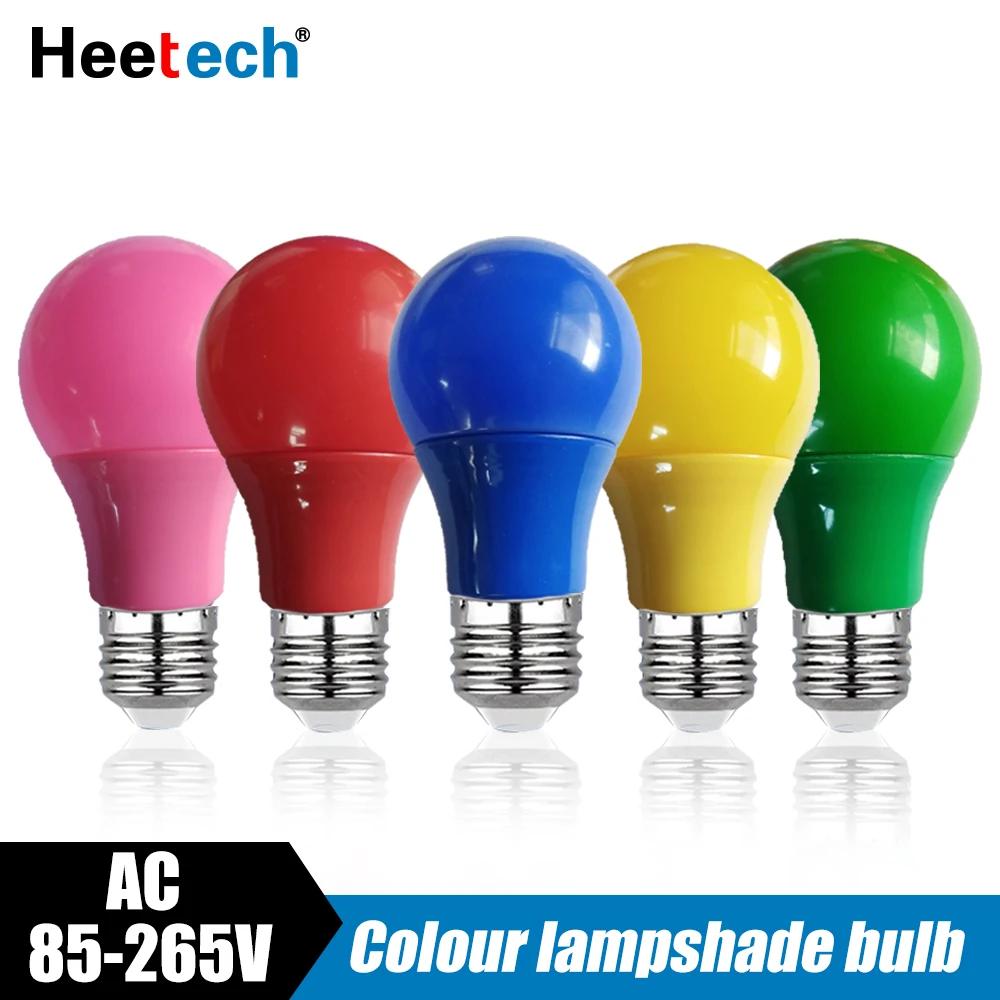 Colorful LED Bulb E27 Lamp Led Bar Light 3W 5W 7W 9W 12W Red Blue Green Yellow Pink Lampara Light KTV Party Home Decor Lighting