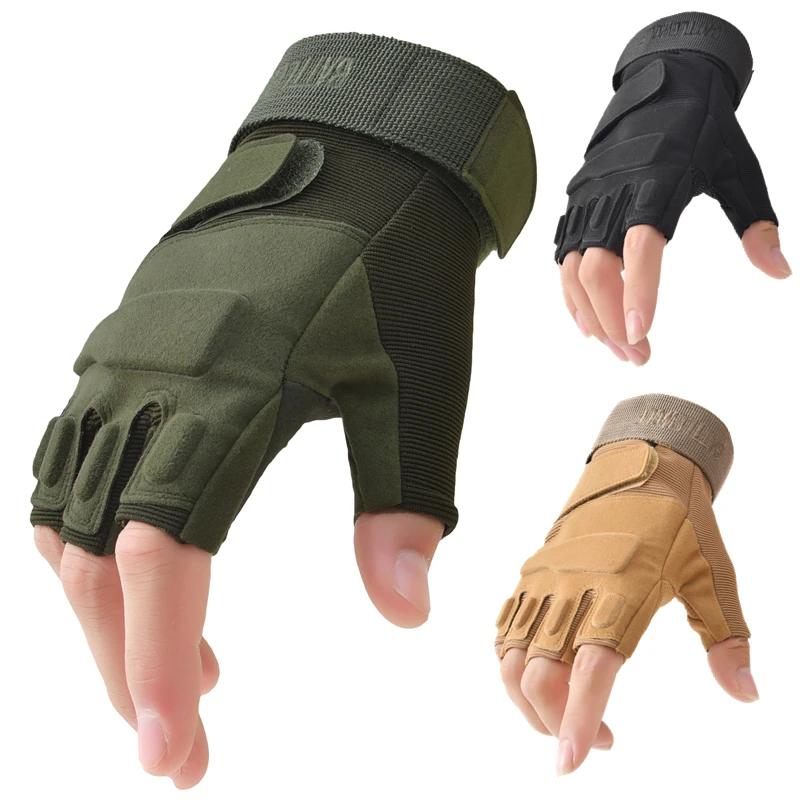 Outdoor Tactical Gloves Sports Gym Fitness Gloves Half Finger Mittens Men Women Kids Motorcycle Riding Cycling Fingerless Gloves