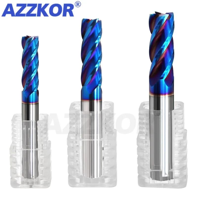 Milling Cutter Alloy Coating Tungsten Steel Tool Cnc Maching Hrc70 End Mill Azzkor Top  Milling Cutter Kit Milling Machine Tools