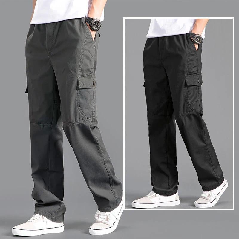 Cargo Pants Men's Loose Straight Pants Plus Size Clothing Work Wear Korean Japanese Joggers Homme Sports Cotton Casual Trousers