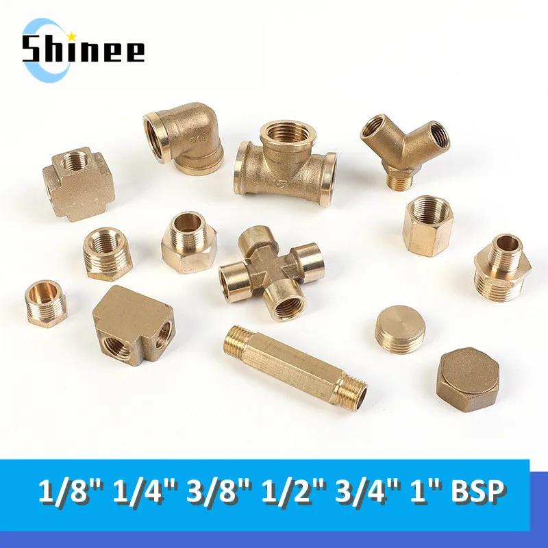 Pneumatic Plumbing Brass Pipe Fitting Male/Female Thread 1/8" 1/4" 3/8" 1/2" 3/4" 1"BSP Copper Fittings Water Oil Gas Adapter