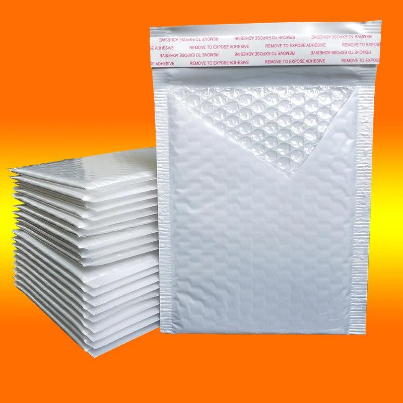 50Pcs Bubble Mailers White Poly Bubble Mailer Self Seal Padded Gift Bag Packaging Envelope Bags Book Shipping Package Bag