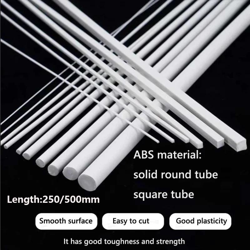 ABS White Round/Square Plastic Rod Stick For Architecture Model Making Model Material DIY Accessories Cutting Supplies