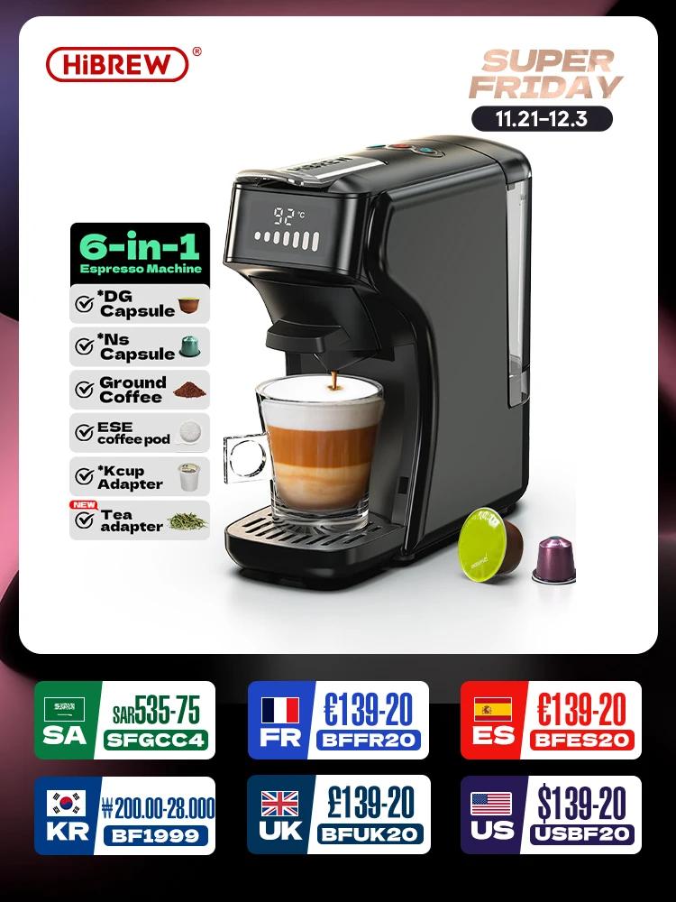 HiBREW 6in1 Capsule Coffee Machine Hot/Cold Multiple Espresso Cafetera Cappuccino Coffee Maker Dolce Gusto Nespresso Powder H1B