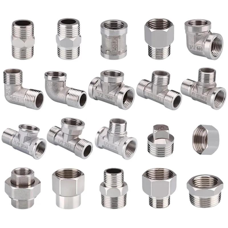 1/2 3/4 BSP Female Male Thread Tee Type Reducing Stainless Steel Elbow Butt Joint Adapter Adapter Coupler Plumbing Fittings