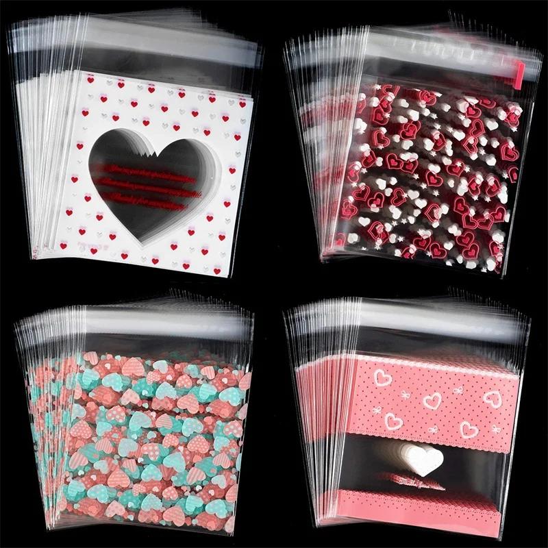 100pcs Self Adhesive Plastic Transparent Cellophane Bag Sachet For Candy Jewelry Packaging Gift Small Businesses Products Supply