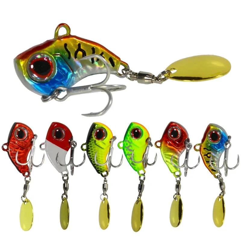 1PCS Rotating Metal VIB 9g/13g/16g/22g Wobbler Fishing Lure Sequins Tail Spinner Sinking Baits Spoon Crankbait Fishing Tackle