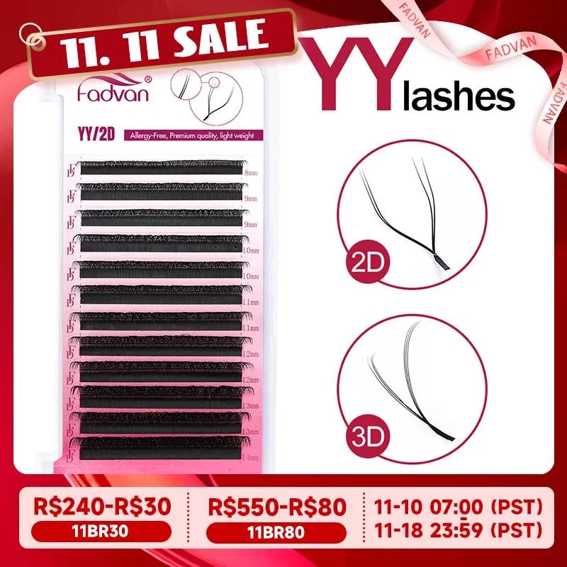 FADVAN YY Shape Lashes 0.07 Faux Mink C/D/DD/L/LU 8-15mm Natural Soft Brazilian Eyelash Premade Volume Fan Lashes Extension