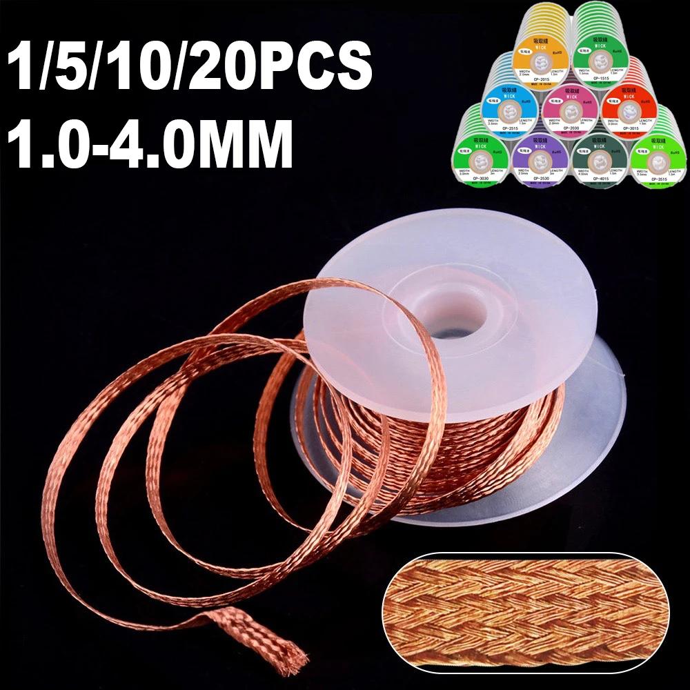 1.0-4.0mm Length Welding Wires Desoldering Mesh Braid Tape Copper Welding Point Solder Remover Wire Repair Tool for Soldering