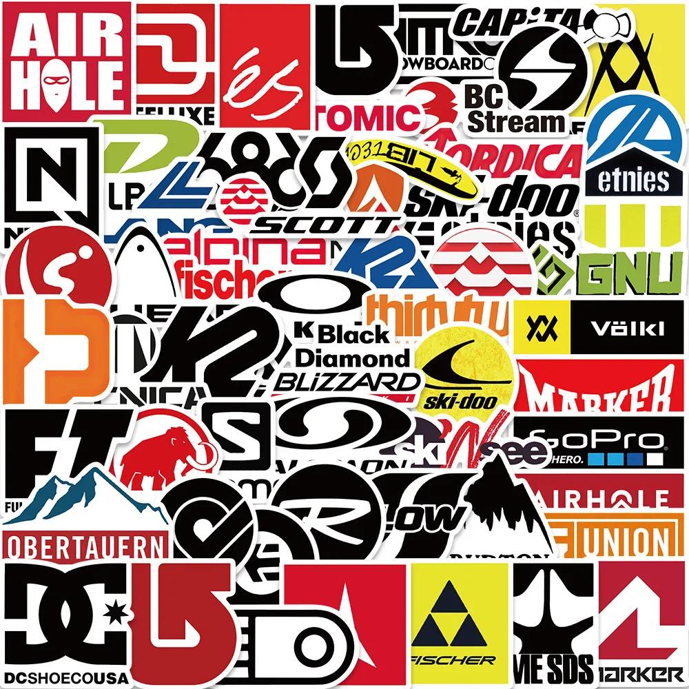 10/30/50PCS Cool Ski Brand Logo Stickers DIY Skateboard Luggage Guitar Laptop Car PVC Waterproof Graffiti Trend Stickers Kid Toy