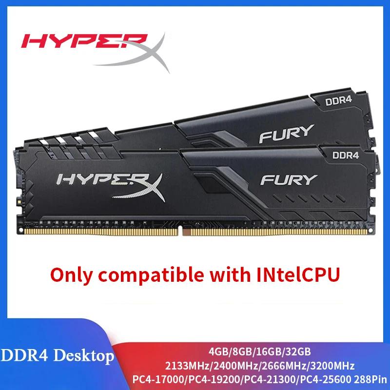 HyperX Fury Memoria Desktop RAM DDR4 4GB 8GB 16GB 3200MHz 2400MHz 2666MHz 288 Pins Desktop Memory Only compatible with INtel CPU