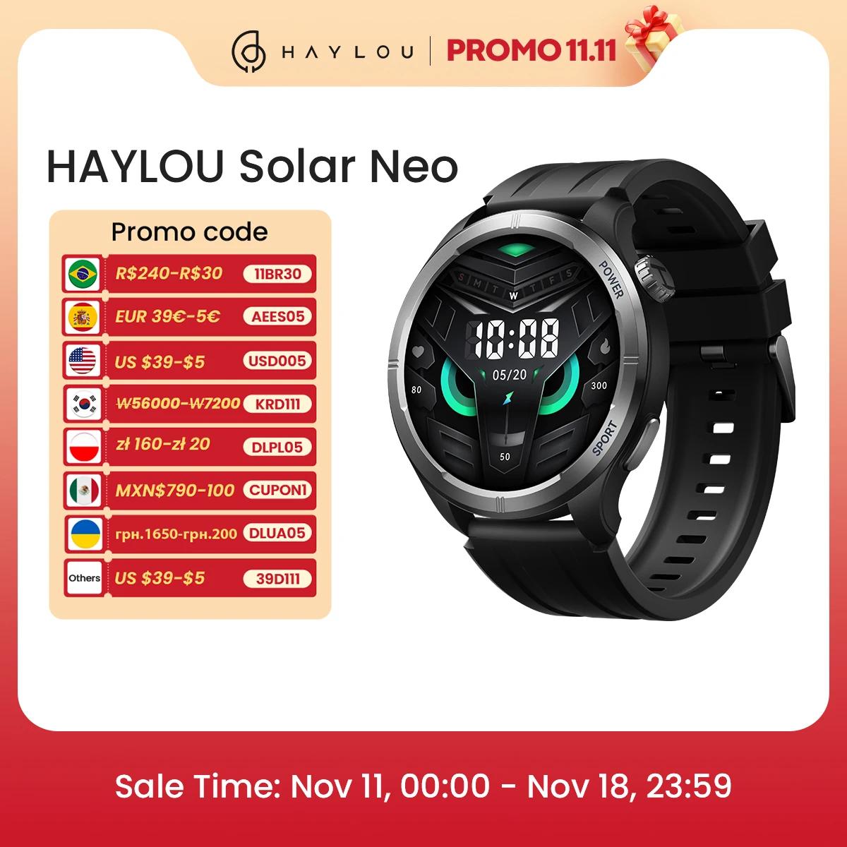 HAYLOU Solar Neo Smart Watch 1.53'' HD Display Bluetooth Call 24H Health Monitoring Smartwatchs Men Women Smart Sport Watchs