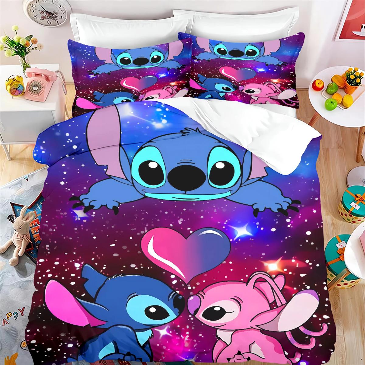 Stitch Quilt Cover Cartoon Anime Duvet Printed comforter 100% Polyester Bedding Twin Size children Gift Various Sizes