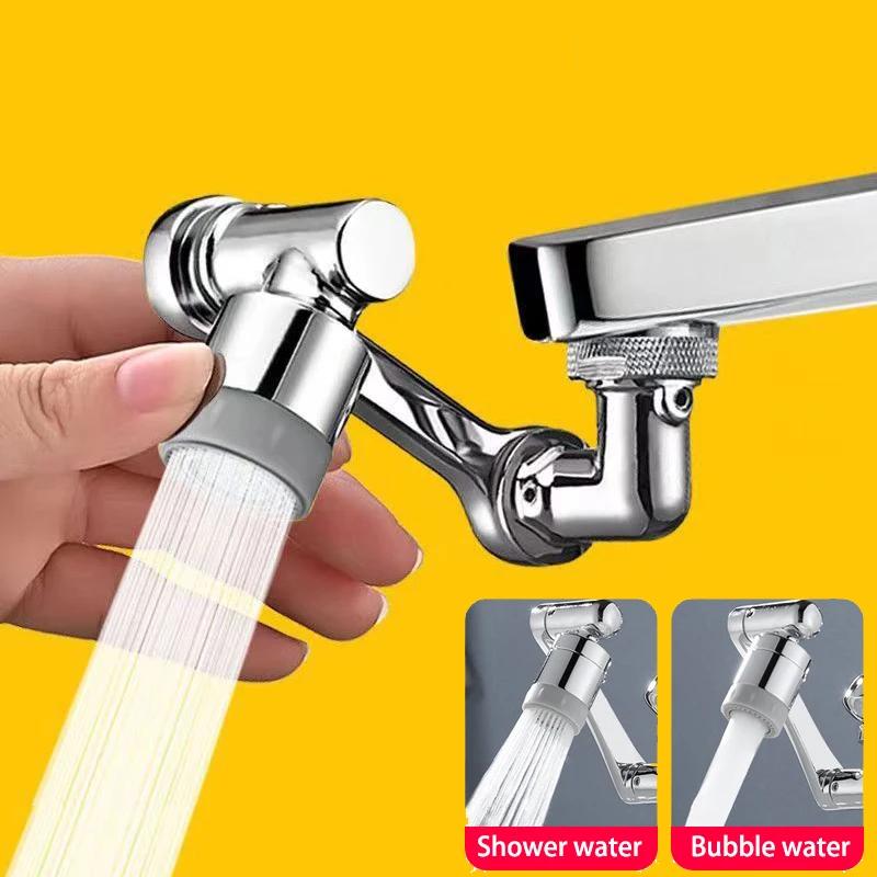 1080° Rotatable Extension Faucet Sprayer Head Water Tap Nozzle Universal Bathroom Tap Extend Adapter Aerator 2 Spray Modes