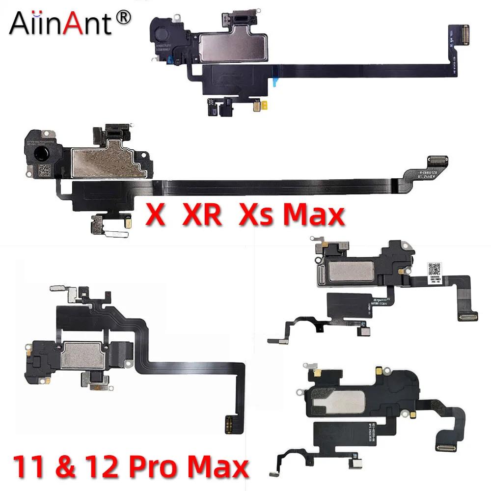 AiinAnt Ear Earpiece Flex For iPhone X Xs 11 12 Pro Max XR Mini Proximity Sensor Sound Speaker Flex Cable Phone Face ID Parts