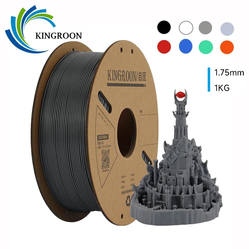 KINGROON Standard 1KG PLA PETG TPU ABS Filament 1.75mm +/- 0.03mm No bubbles 3D Printer Plastic, Random Spool