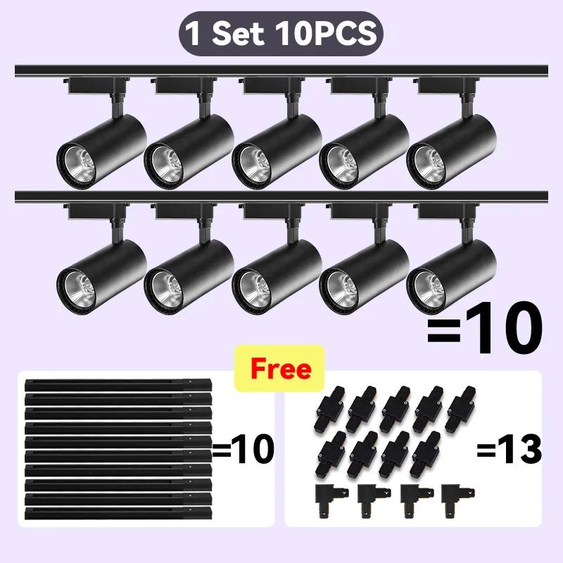 Set Led Track Light Fixture COB Track Lighting Wall Lamp Rail 220V Spot Lights Led track rail Spotlight Clothing Store Shop Home