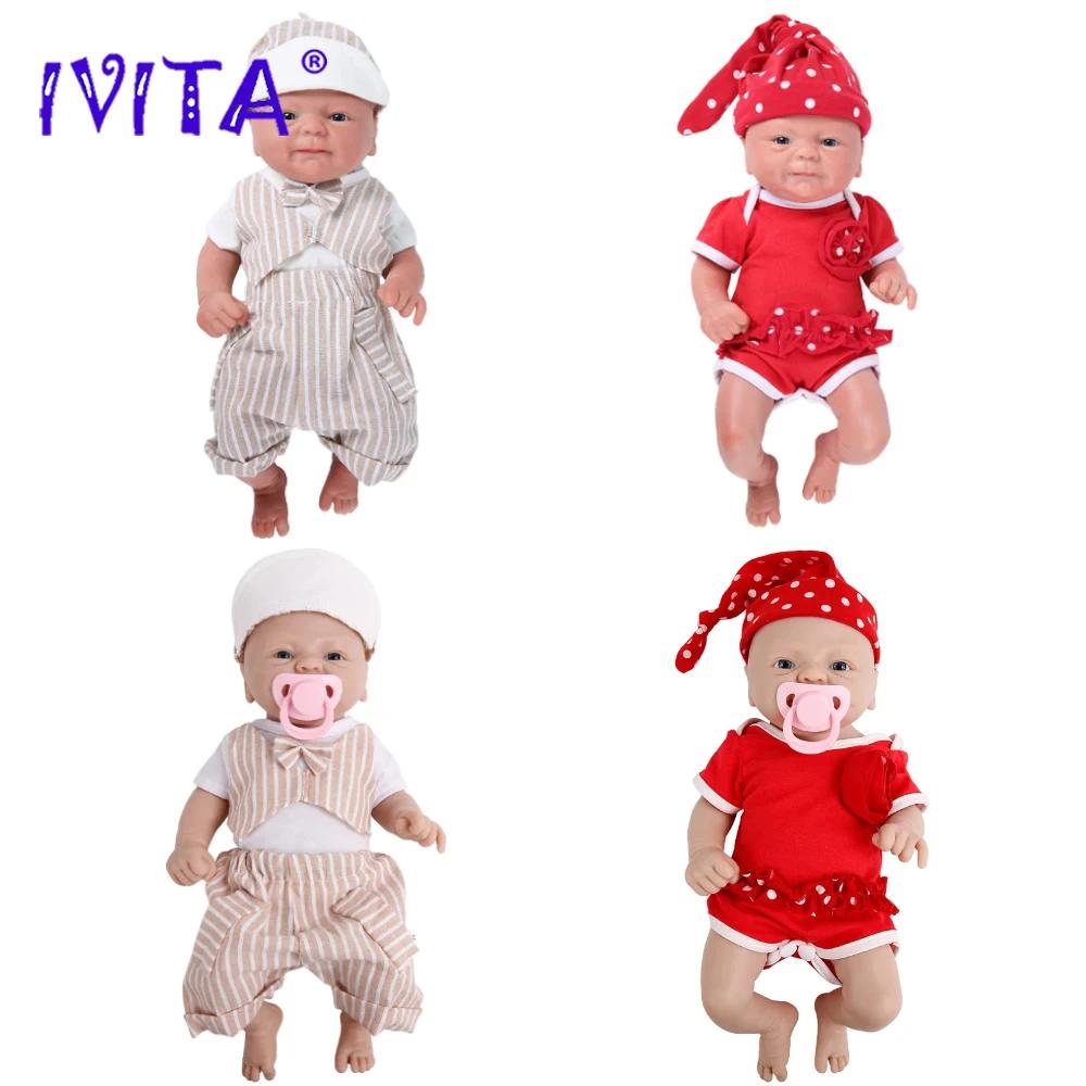 IVITA 100% Full Silicone Reborn Doll Wholesale Realistic Baby Toys Lifelike Newborn Baby DIY Painted Dolls Kit for Children Gift