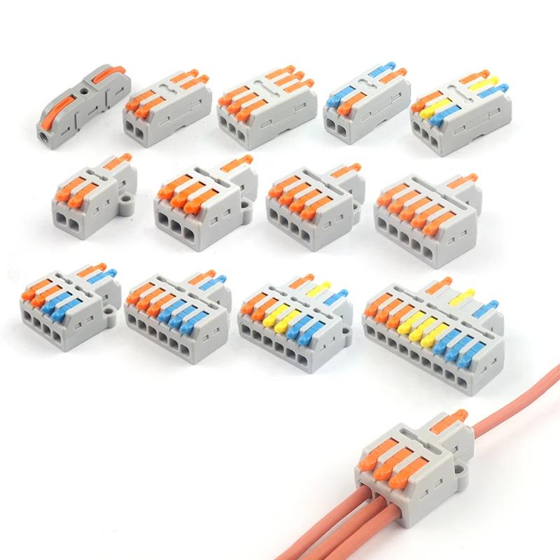 Mini Quick Wire Conductor Connector Universal Compact 2/3 Pin Splicing Push-inTerminal Block 1 in multiple out with fixing Hole