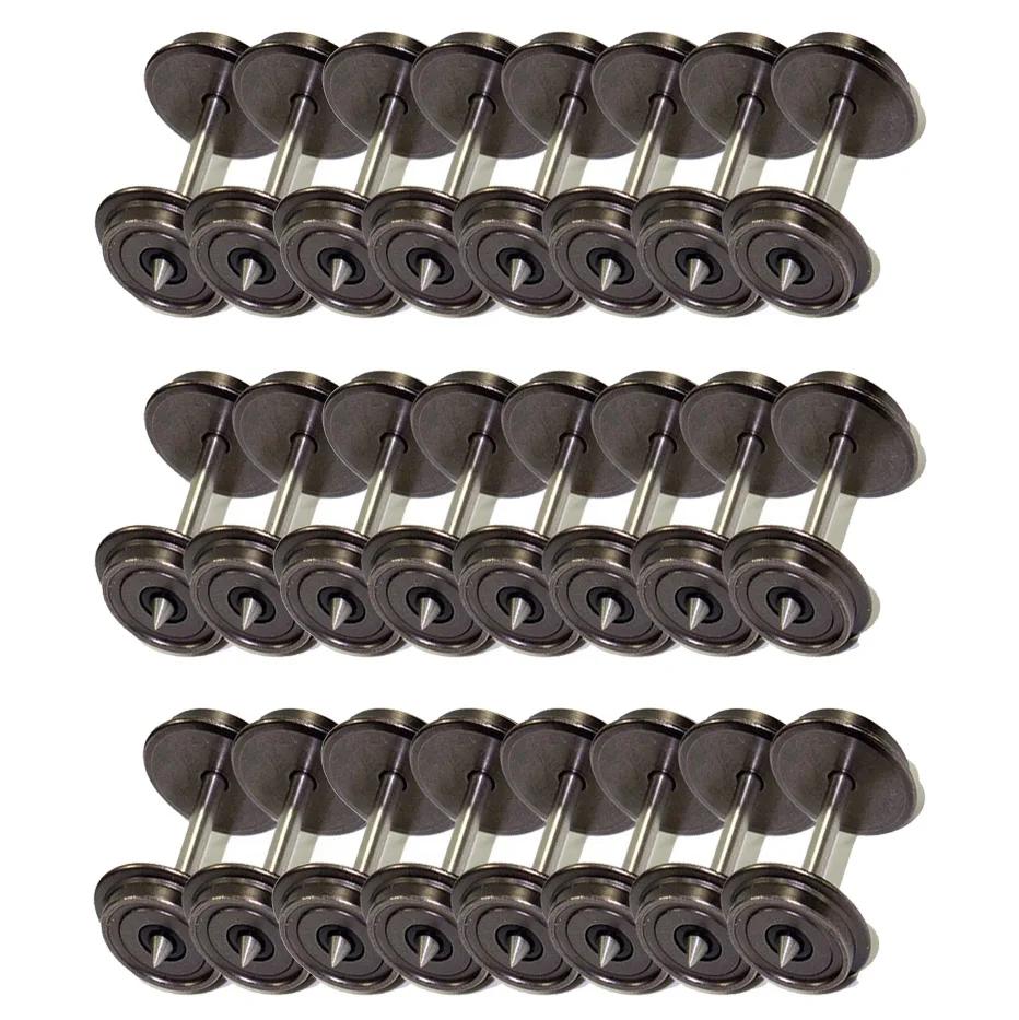 Evemodel 12pcs/24pcs Model Trains HO Scale 1:87 36" DC Wheelsets Metal Wheels C8724