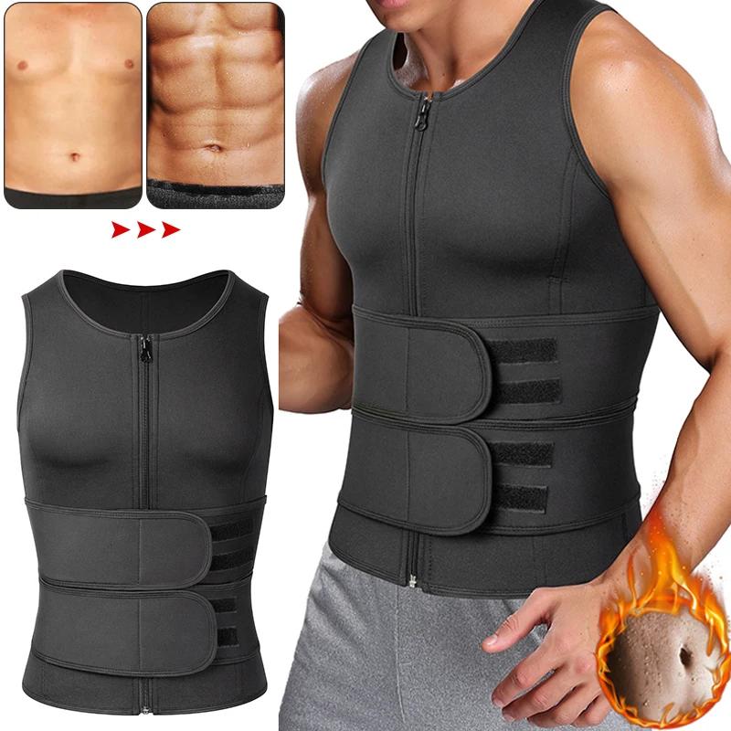 Men Waist Trainer Sauna Vest Fitness Corset Abdomen Slimming Body Shaper Belly Reducing Shapewear Burn Fat Shirt Trimmer Belt