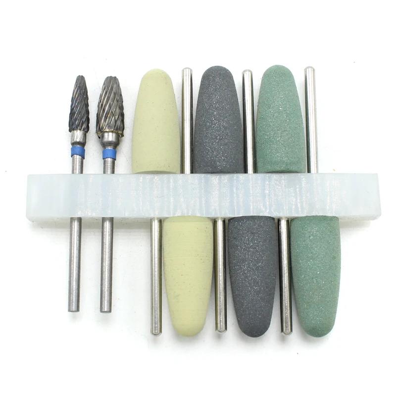 8Pcs/set Dental Resin Base Acrylic Polishing Burs Kit Drill Polisher Rotary Dentista Tool Dental Lab Instrument