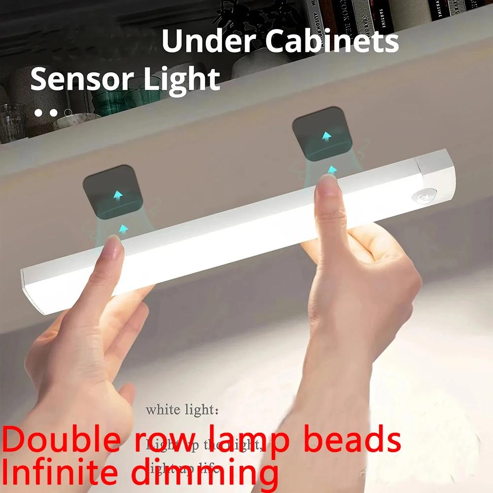 LED Night Light Motion Sensor Cabinet Light Wireless USB Rechargeable Lamp Cabinet Wardrobe Lamp Under Backlight For Kitchen