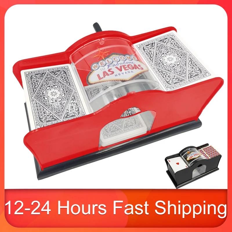 Poker Card Shuffler 23X11X11cm Board Game Hand Cranked Playing Cards Shuffler machine Funny Family Game Club Robot Card Shuffler