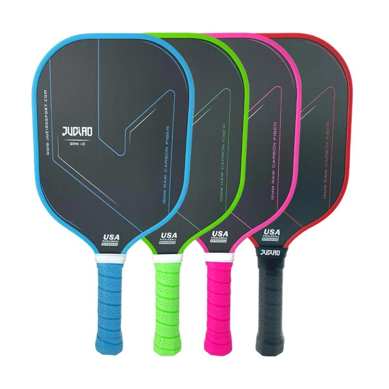 JUCIAO Thermoformed Unibody T700 Raw Carbon Fiber USAPA Approved Pickleball  Paddle  Spin Textured Surface With Foam Edge