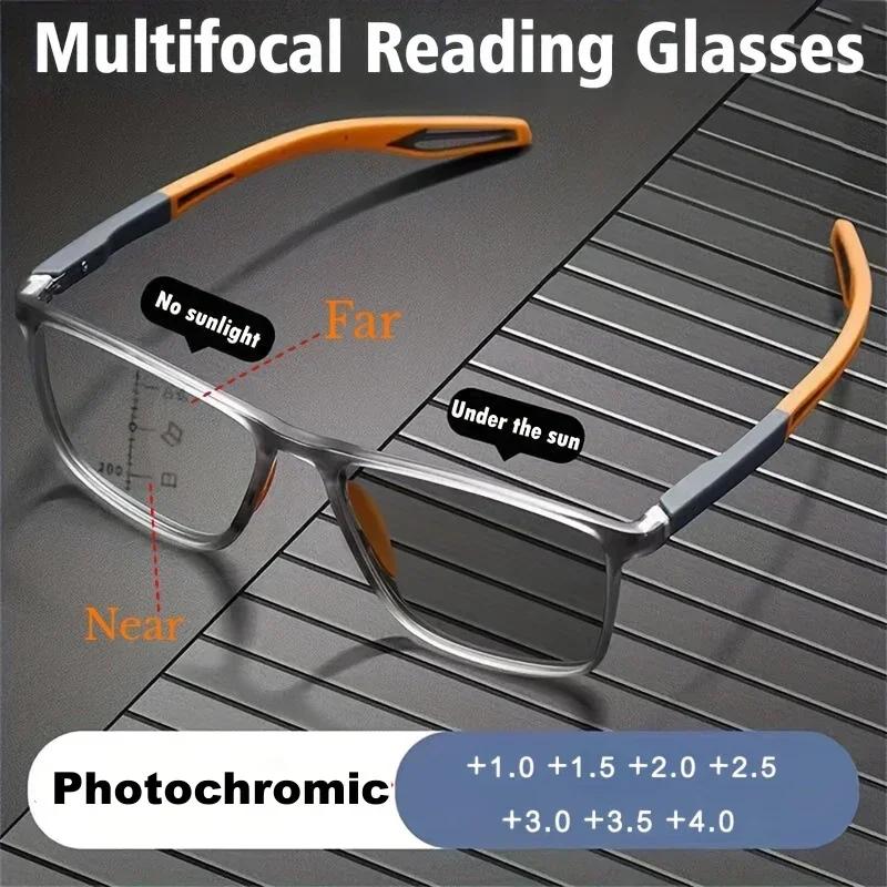 Photochromic TR90 Anti-blue Light Multifocal Reading Glasses New Progressive Near Far Eyewear Men Women Sports Eyeglasses