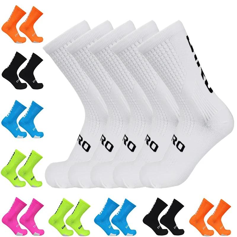 5 Pairs Cycling Socks Men's Biking Sport Sock Sweat Absorbent Breathable Compression Soccer Socks Road Bicycle Cycling Socks Man