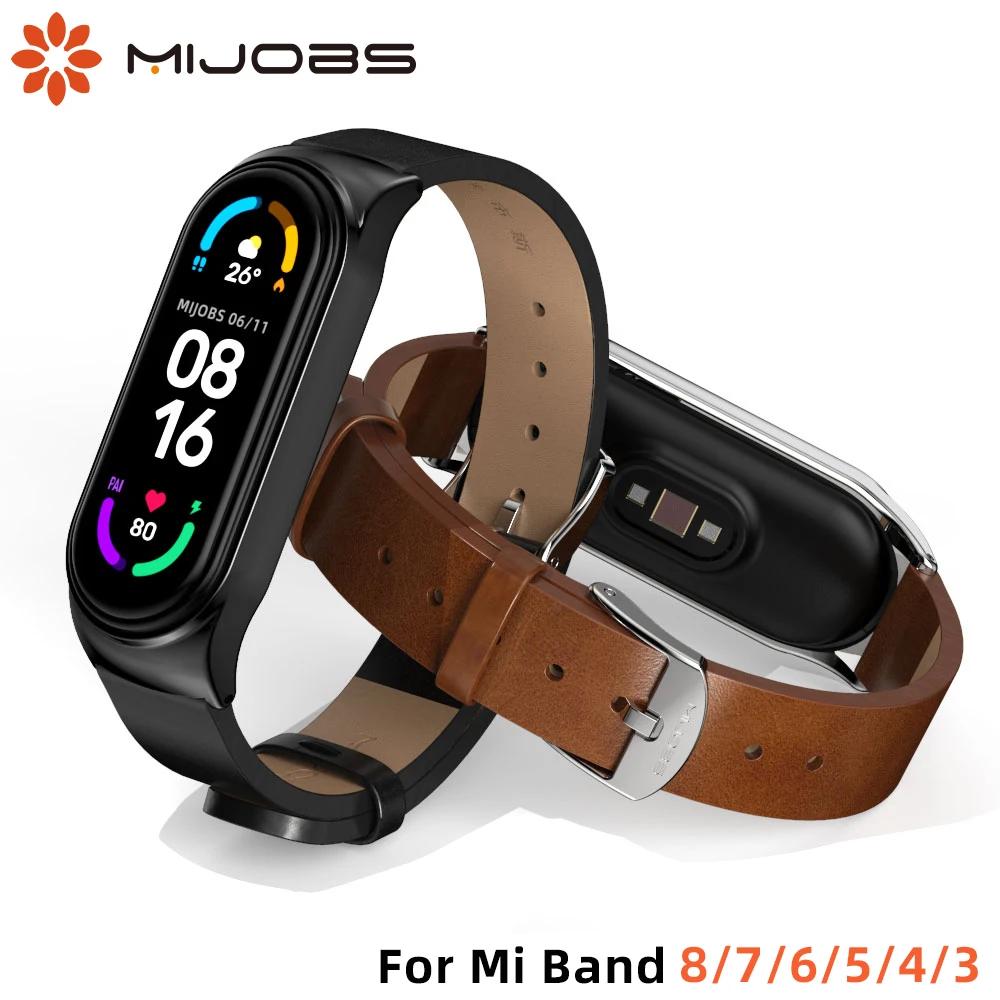 Band Strap for Xiaomi Mi Band 9 8 7 6 5 4 3 NFC Leather Wristband For Miband 6 Global Version Bracelet for Mi Band 6 7 8 Correa