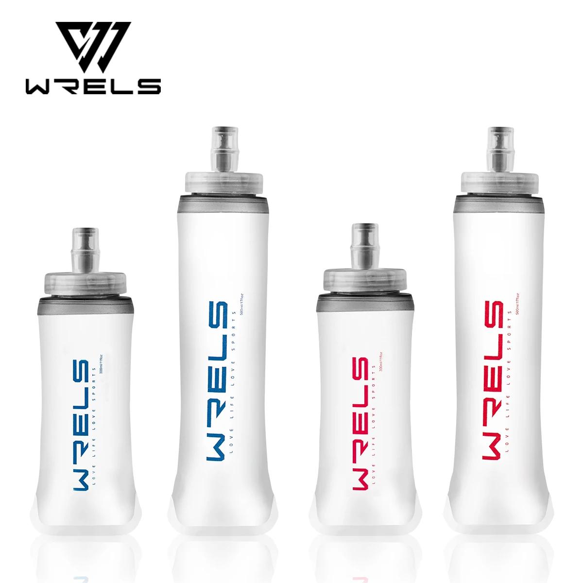 WRELS Water Bottle Folding Soft Flask Sport Water Bottle Water Bag Collapsible Running Camping Hiking Portable Light BPA Free