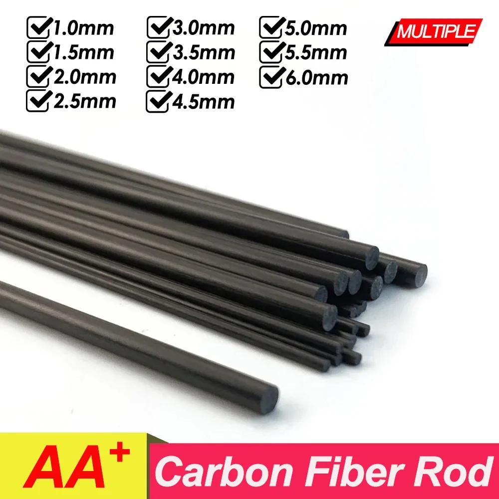 Carbon Fiber Round Rod Dia 1MM 2MM 3MM 4MM 5MM 6MM 0.5M High Strength Light Weight DIY Composite Accessory for RC Airplane