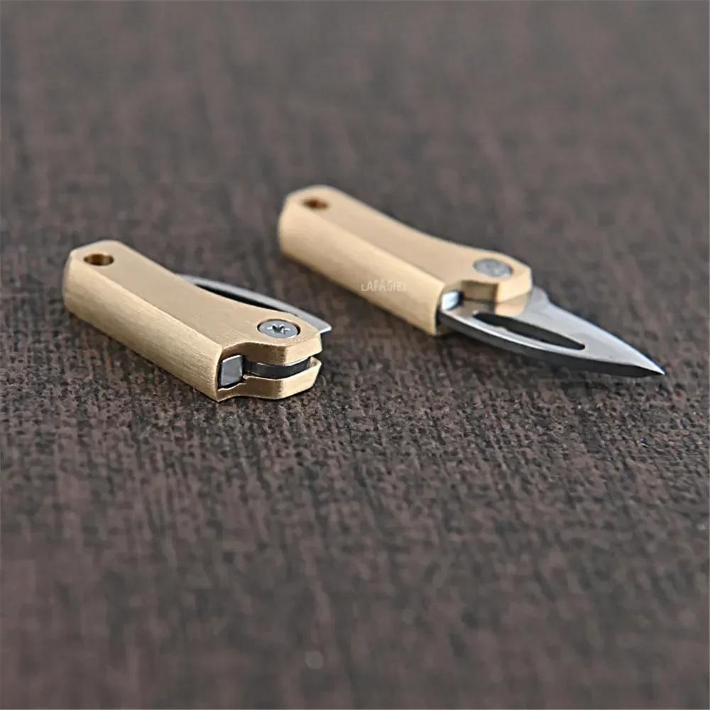 Multi-functional Brass Magnetic Knife Sharp Pocket Key Chain Open Courier Tool Mini Durable Small Portable Outdoor Box Opener