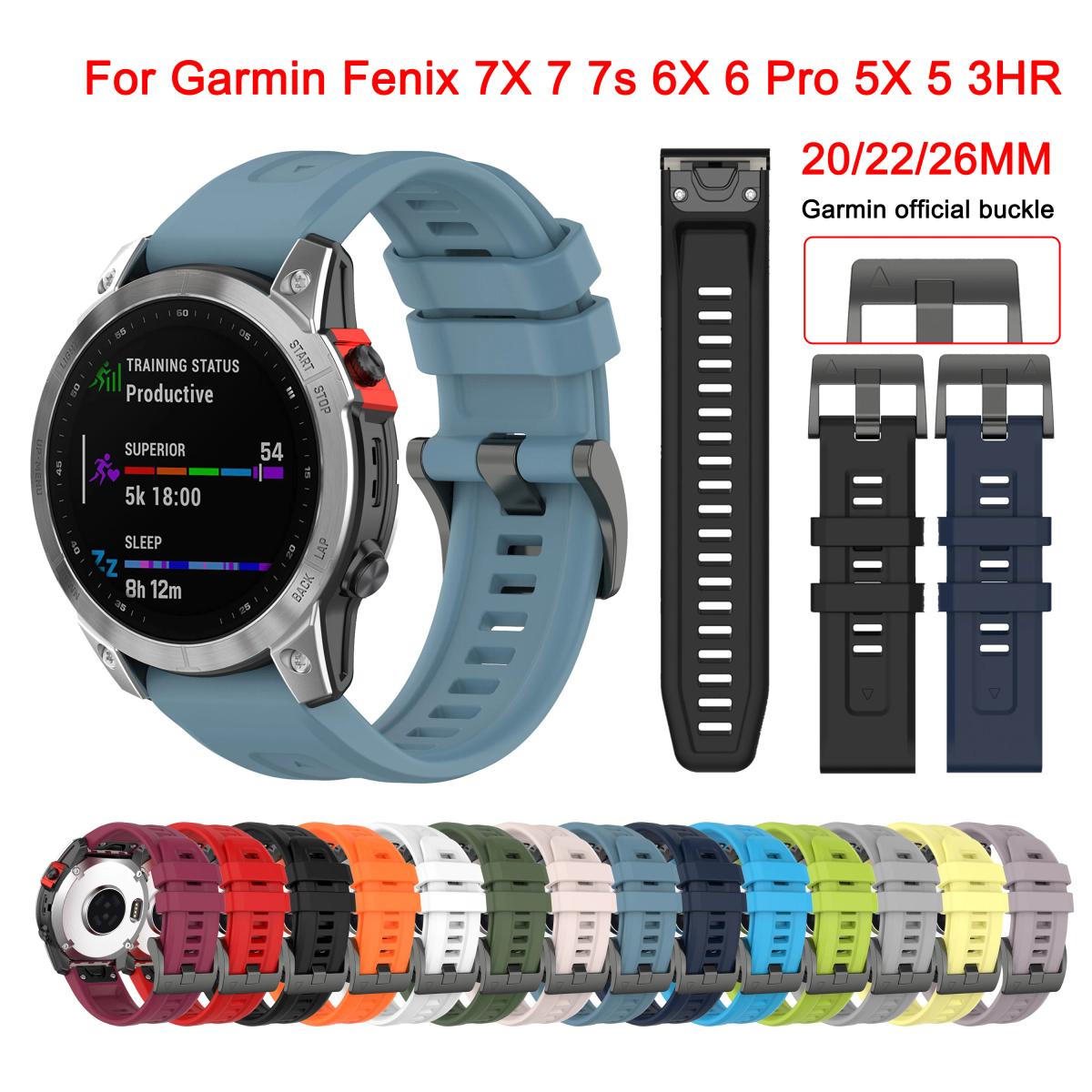 QuickFit 20 22mm 26mm Watch Straps For Garmin Fenix 7X 7 7S 6X 6 6S Pro Silicone Watchband Fenix 8 E Epix Pro 5X 5 Plus Bracelet