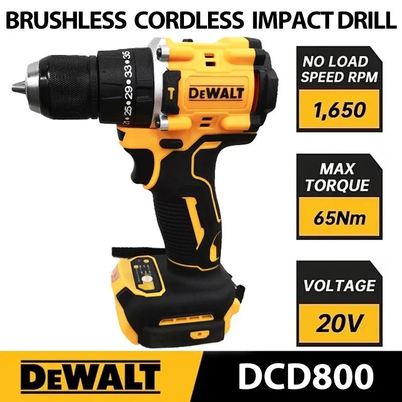 DeWalt DCD800 10MM Electric Drill Brushless Cordless Screwdriver Compact Drill Wireless drill Power Tools For Dewalt 20V Battery