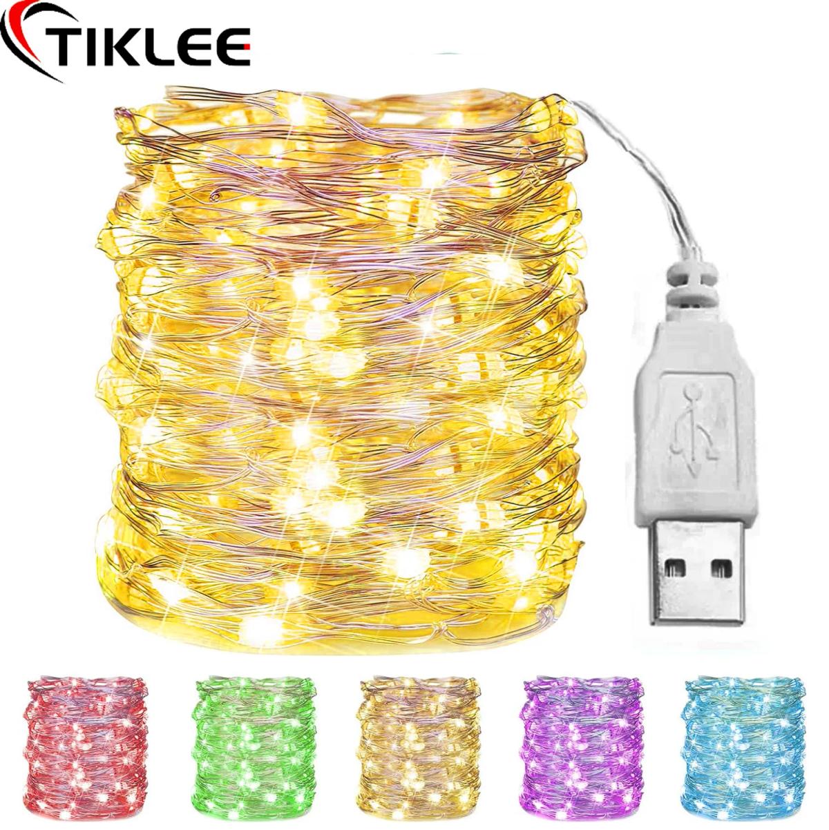 30Meter LED Lights String Copper Wire Waterproof USB Battery Garland Fairy Light For Christmas Wedding Party Decoration Lighting