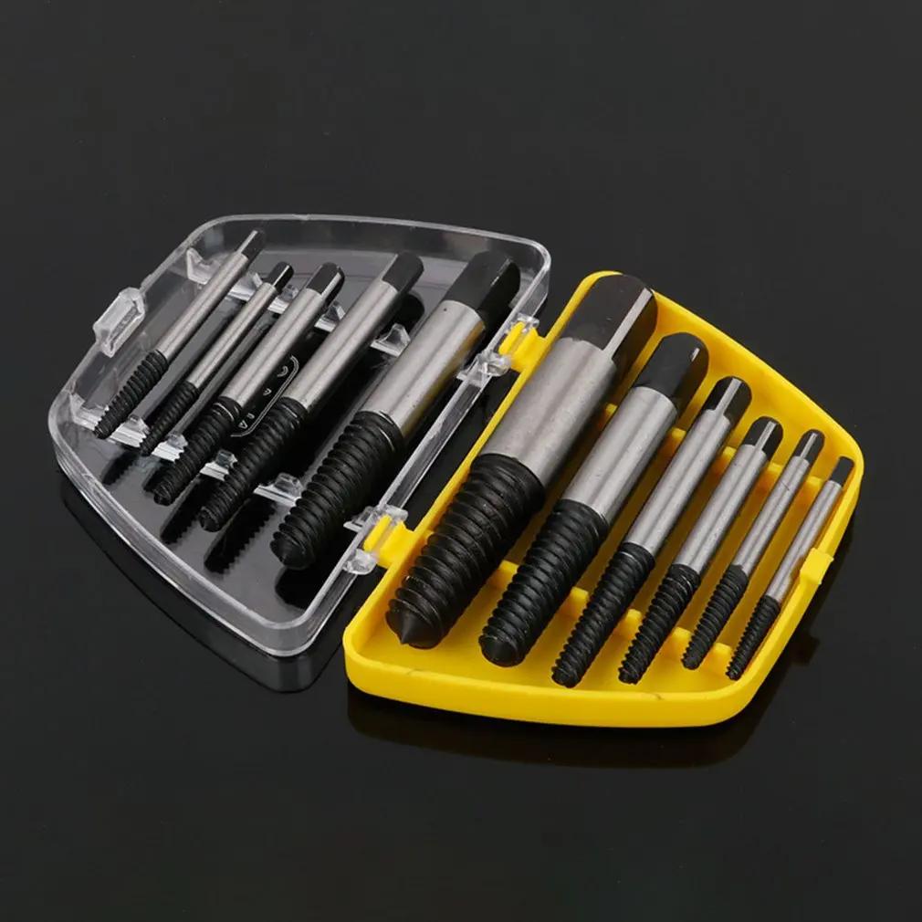 Damaged Broken Screw Remover Extractor Drill Bits 5Pc Steel Durable Easy Out Remover Center Drill Damaged Bolts Remover Tool Set