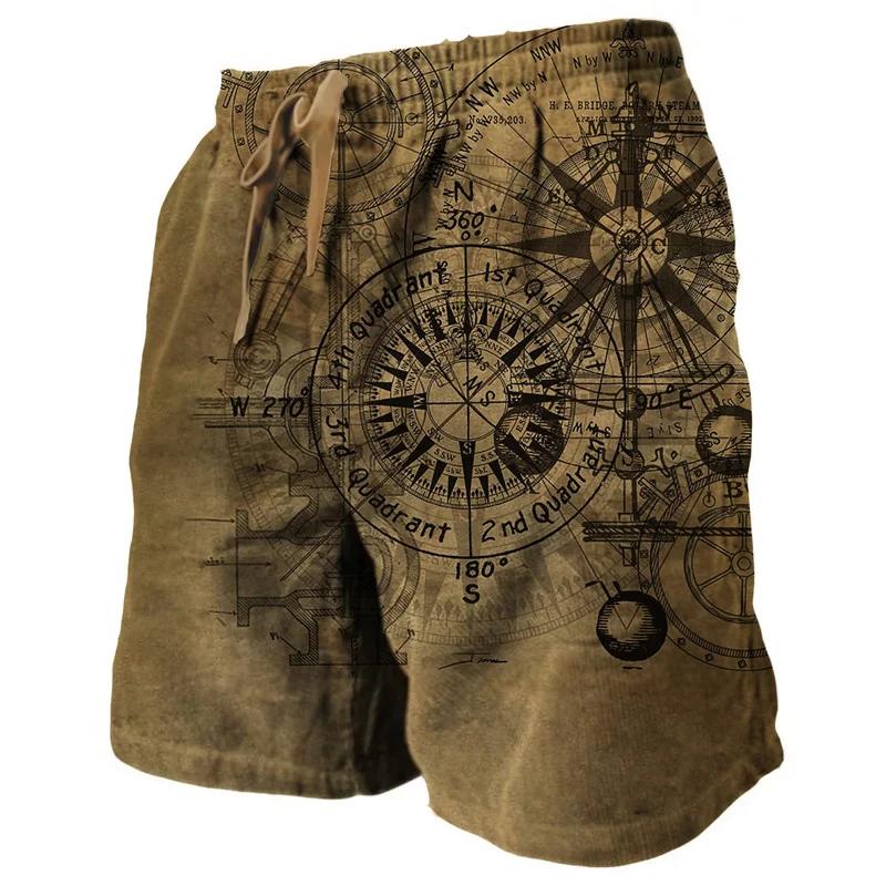 Men's Sweat Shorts Beach Shorts Terry Shorts Drawstring Elastic Waist 3D Print Graphic Prints Breathable Soft Short Daily Holida