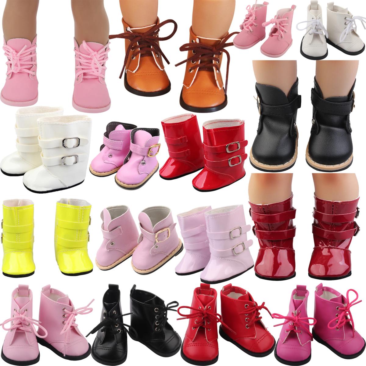 7cm Leather Boots Doll Shoes Clothes Accessories For 43cm Born Baby Doll,American 18Inch Girl,Our Generation Doll,Toys For Girls