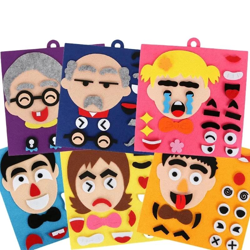 DIY Emotion Change Puzzle Toys Creative Facial Expression Kids Learning Educational Toys For Children Funny Set Fun Gift