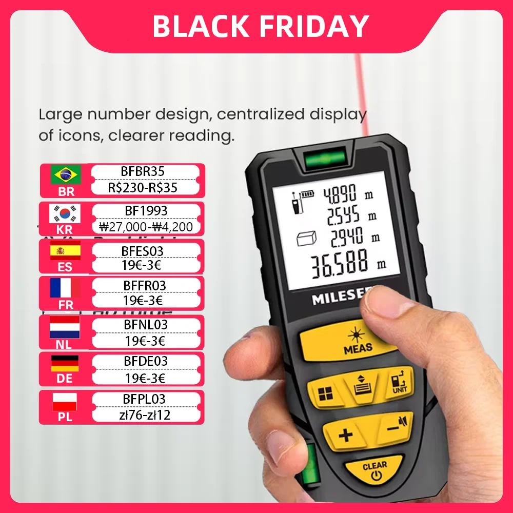 MILESEEY Laser Distance Meter S2 40M 60M 80M 100M 120M Laser Rangefinder,Trenas a Laser with Multi Measurement Function