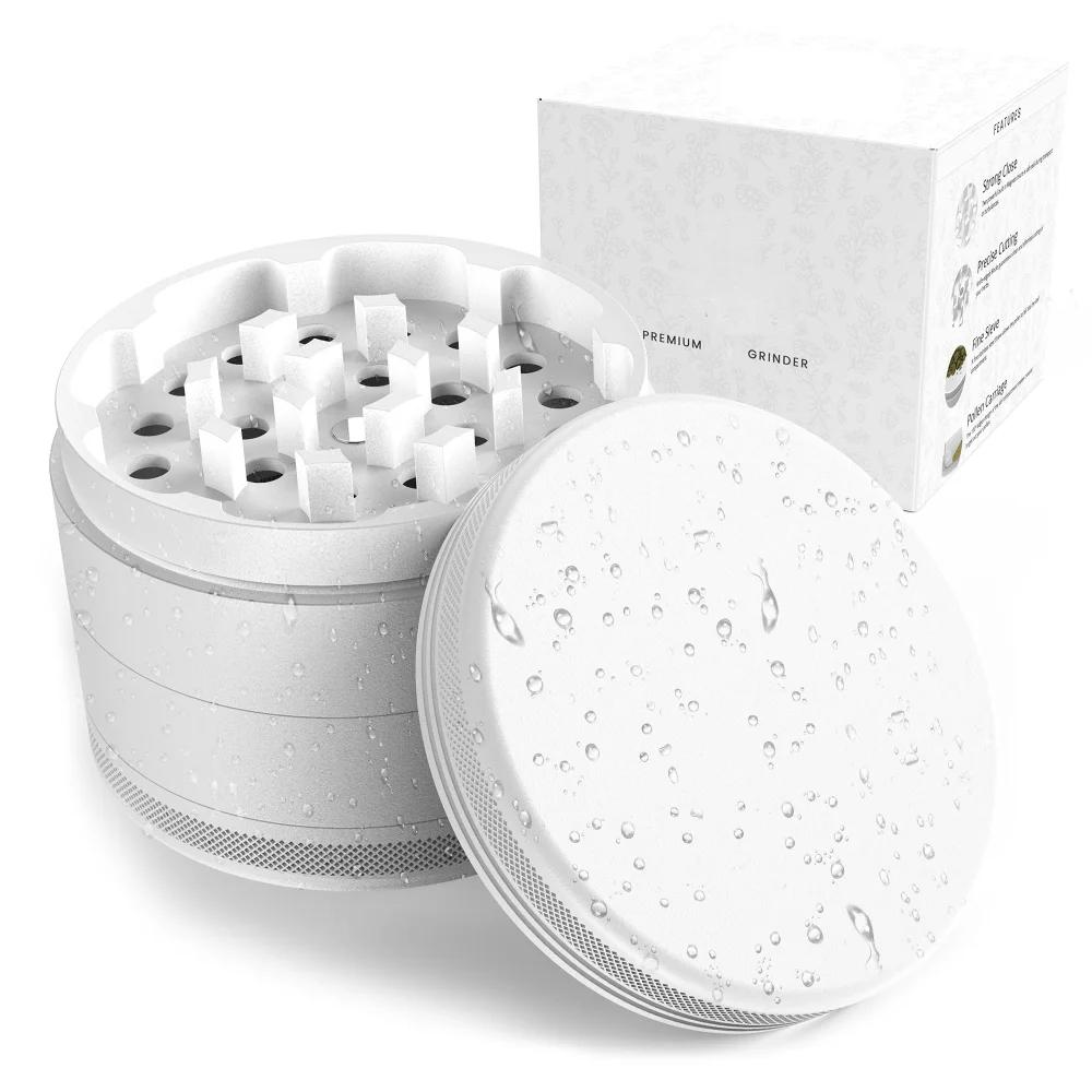 Ceramic Coating Spice Grinder White Nonstick Ceramic Coating Metal Grinder-4 Layers 63mm/2.5"