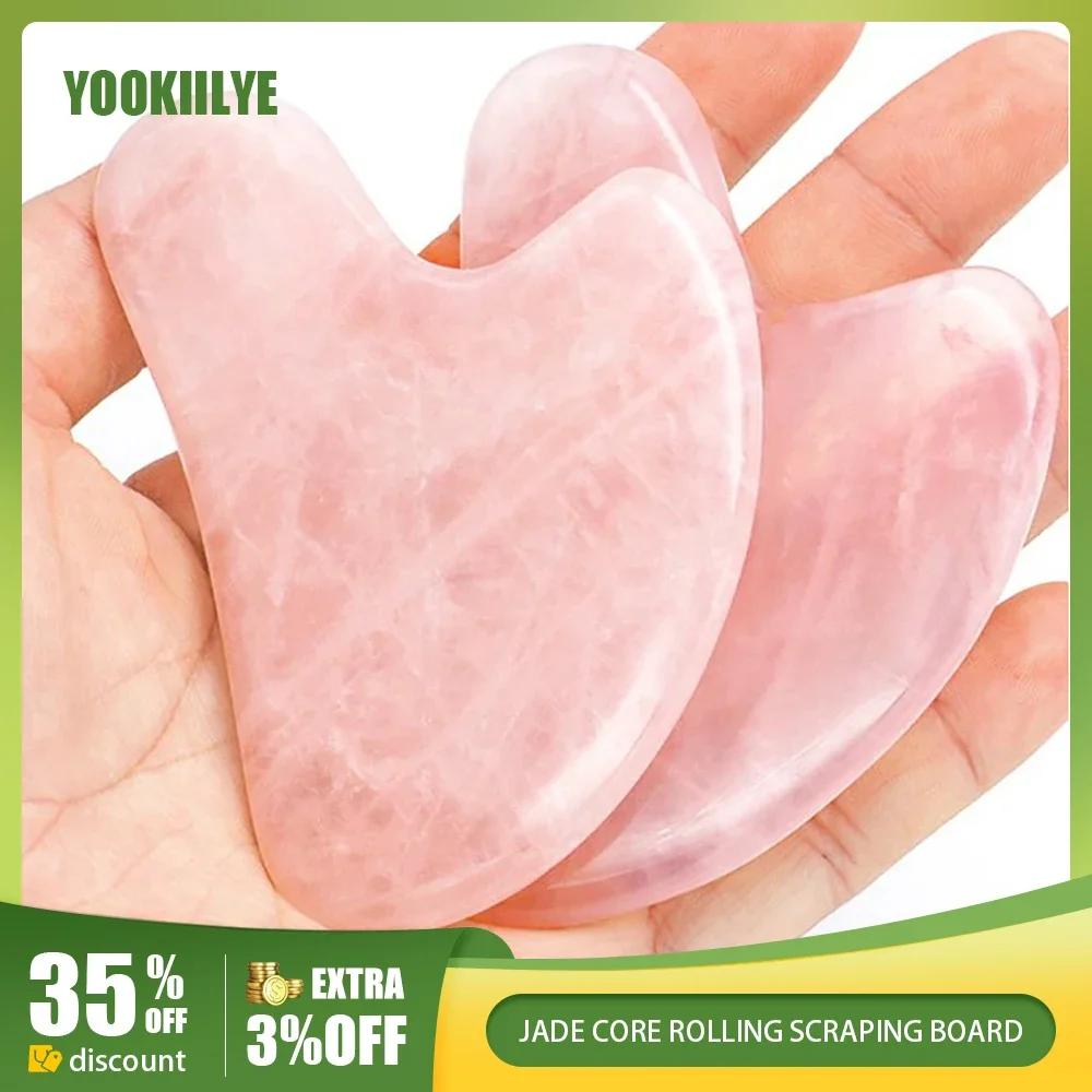 Natural Jade Gua Sha Scraper Board Massage Rose Quartz Jade Guasha Stone For Face Neck Skin Lifting Wrinkle Remover Beauty Care